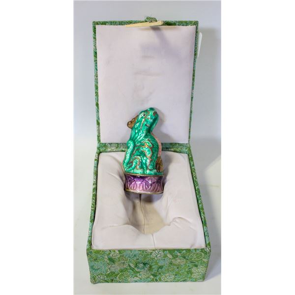 CLOISONNE ENAMELLED DRAGON IN BOX