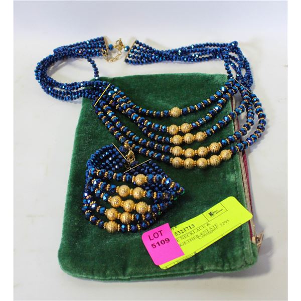 ESTATE BLUE NECKLACE & BRACELET TOGETHER