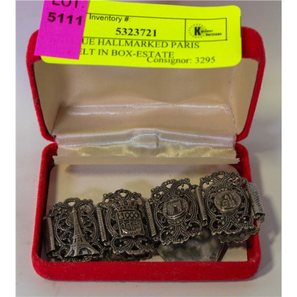 ANTIQUE HALLMARKED PARIS BRACELT IN BOX-ESTATE