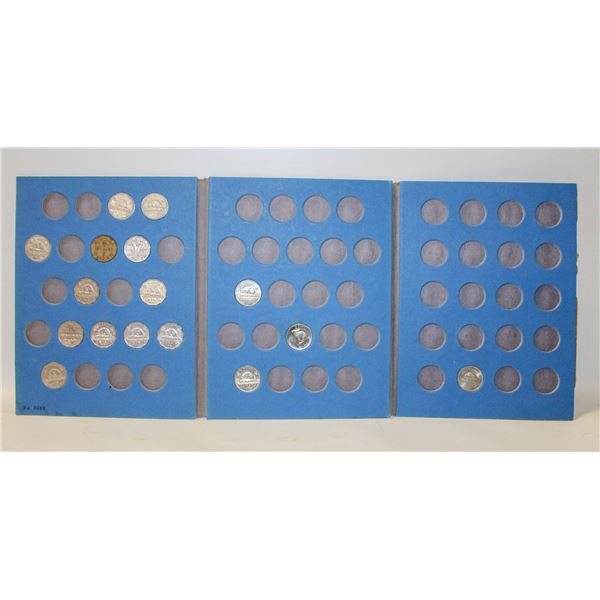 NICKEL BOOK W/16 COINS (1939-1991)