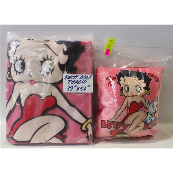 BETTY BOOP THROW BLANKET 39" X 56" & SMALL