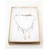 Image 2 : TEAR DROP SILVER COLOURED NECKLACE