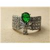 Image 1 : 8) PEAR SHAPED EMERALD GREEN AND CLEAR CZ