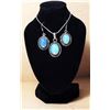 Image 1 : 18)  SET OF NATURAL OPALINE PENDANT & DROP