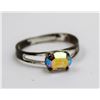 Image 1 : SILVER 835 MYSTIC STONE ADJUSTABLE RING 2.0 GRAMS