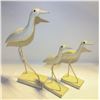 Image 1 : CARVED WOOD SET OF 3 SANDPIPERS ON STANDS