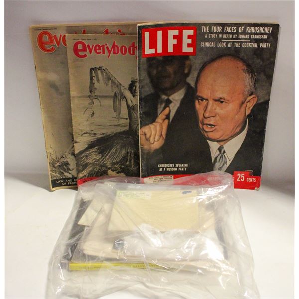 BOX VINTAGE MAGAZINES AND UKRAINIAN EGG MAKING KIT