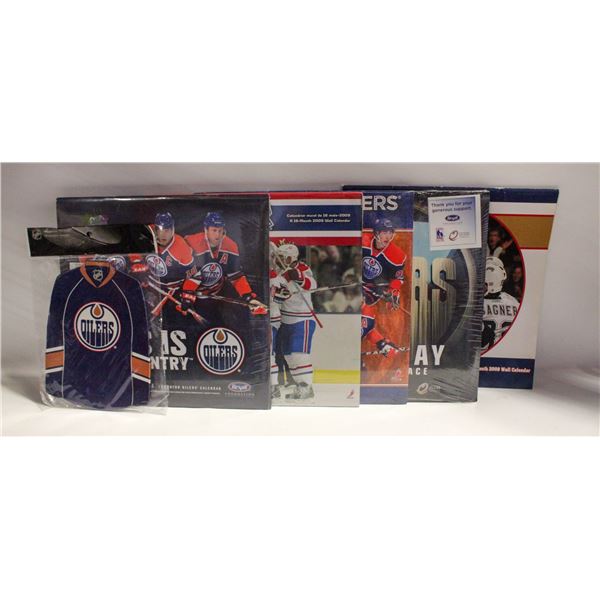 OILERS CALENDARS 2008, 2010, 2013 UNOPENED, AND