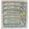 Image 1 : FIVE 1954 $1 NOTES