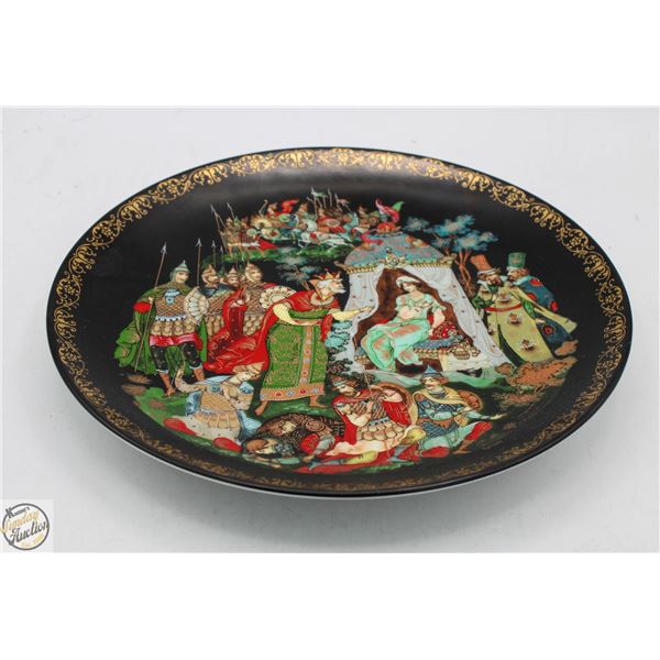 RUSSIAN FAIRY TALE PALEKH PLATE, 1989