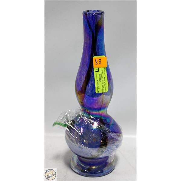 BLUE ART GLASS 12" TALL DECORATIVE BONG