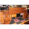 Image 2 : BEDROOM SET FURNITURE, QUEEN WOOD BEDFRAME HAS