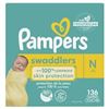Image 1 : NEW 136PK DIAPERS PAMPERS SWADDLERS NEWBORN SZ