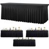 Image 1 : NEW 3 PACK OF 8FT BLACK TABLE SKIRTS