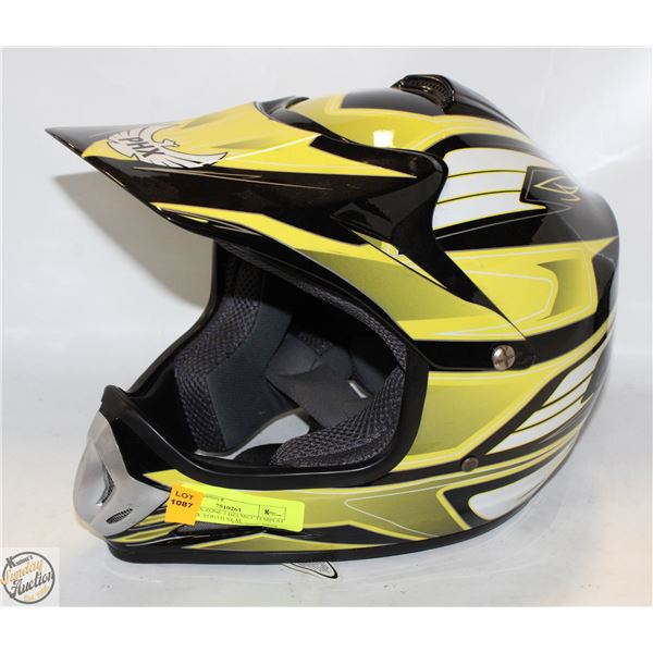 NEW PHX ZONE 3 HELMET TEMPEST YELLOW YOUTH SZ M