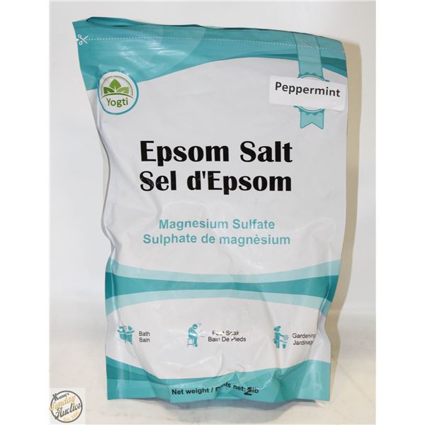 NEW 2 X 2LB YOGTI EPSOM SALT MAGNESIUM PEPPERMINT