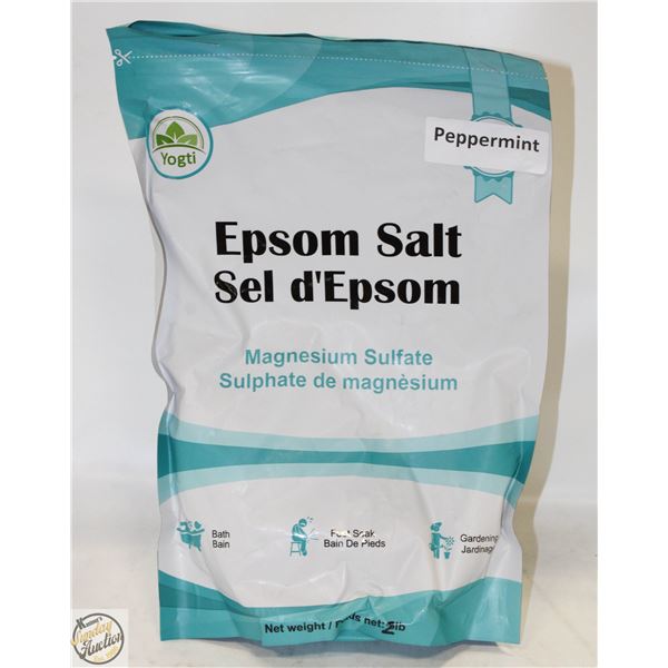 NEW 2 X 2LB YOGTI EPSOM SALT MAGNESIUM PEPPERMINT