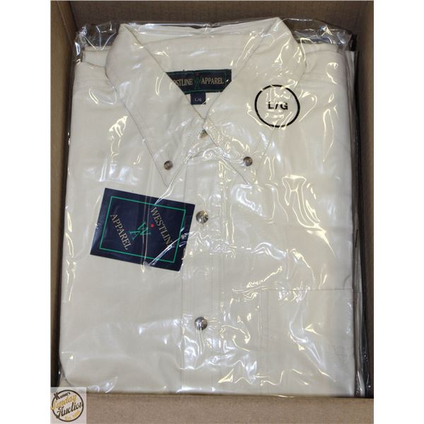 NEW MEN'S SHIRTS CASE OF 9 NATURAL SIZE L