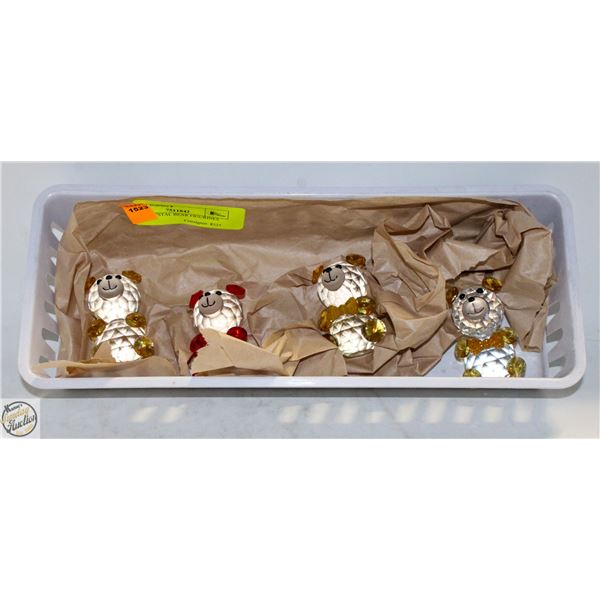 FOUR CRYSTAL BEAR FIGURINES