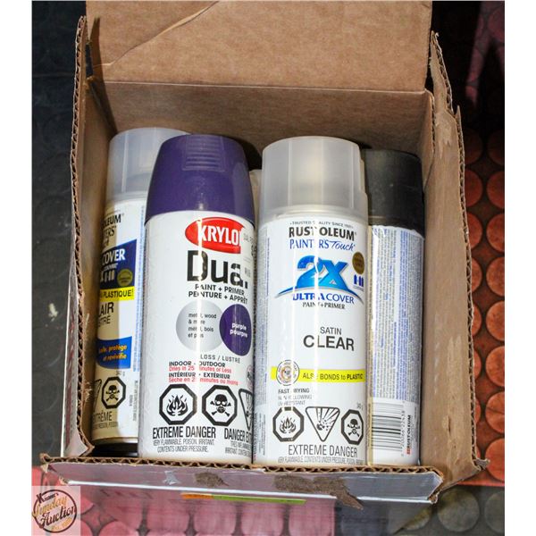 MIXED BOX OF SPRAY PAINT