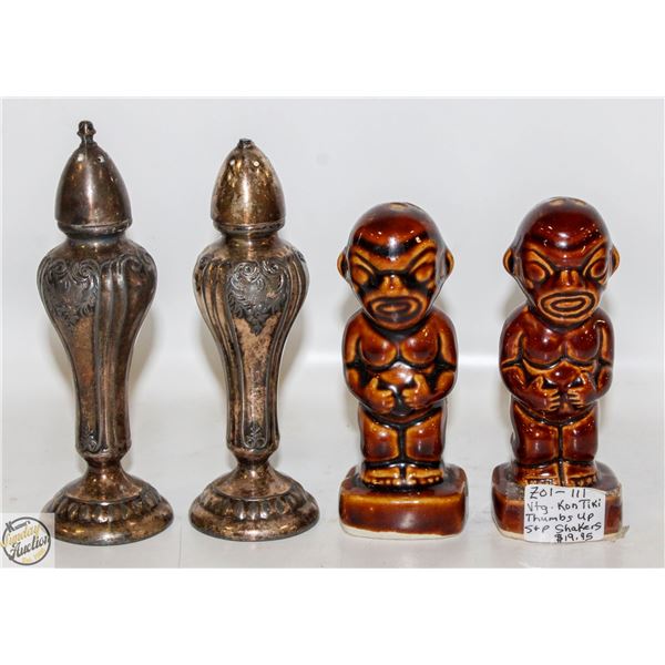 ESTATE SET OF SILVER PLATED SALT & PEPPER