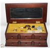 Image 1 : ESTATE WOOD JEWELLERY BOX WITH BRACELETS,