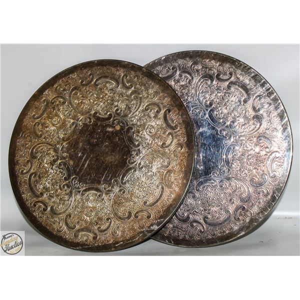 BOX WITH 2 SILVER PLATED CIRCULAR 9" HOT