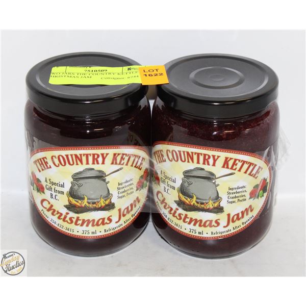 TWO JARS THE COUNTRY KETTLE CHRISTMAS JAM