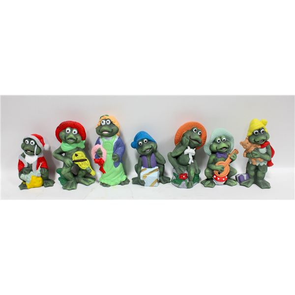BOX OF 7 VTG GARDEN FROGS