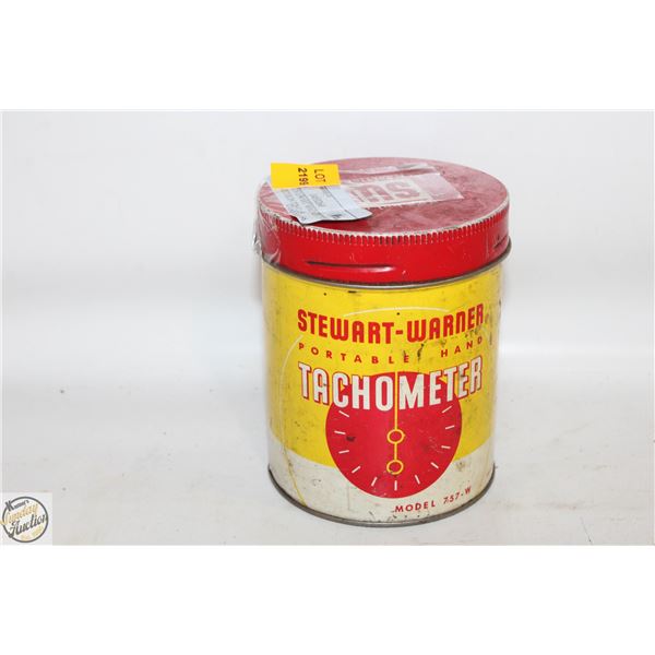 VINTAGE STEWART WARNER 757-W TACHOMETER IN CASE