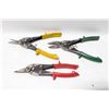 Image 1 : LOT OF 3 TIN SNIPS – METAL CUTTING TOOLS