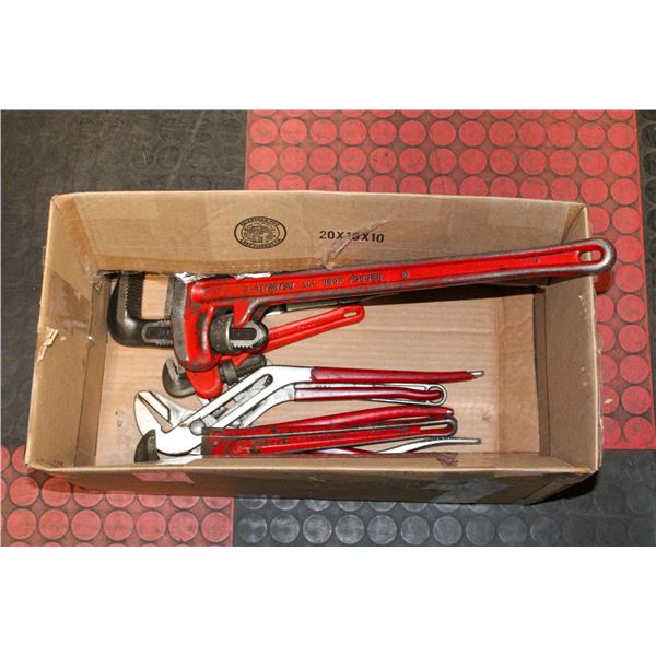 LOT OF VARIOUS MONKEY WRENCHES & LINE WRENCHES