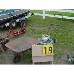 Push Mower & Wheel barrow