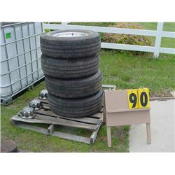 (4) Chev 8 bolt aluminum rims and tires