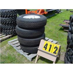 (4) new trailer tires on rims