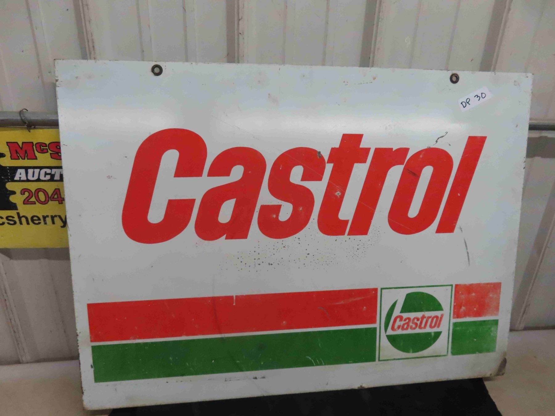Castrol Service Sign Castrol Metal 2 Sided Sign 32