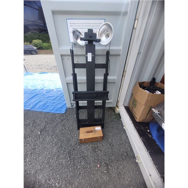 Art Easel, Paint & Lamps B
