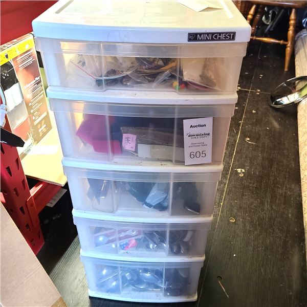 Min-Chest Drawers w Items to Make Jewelry A