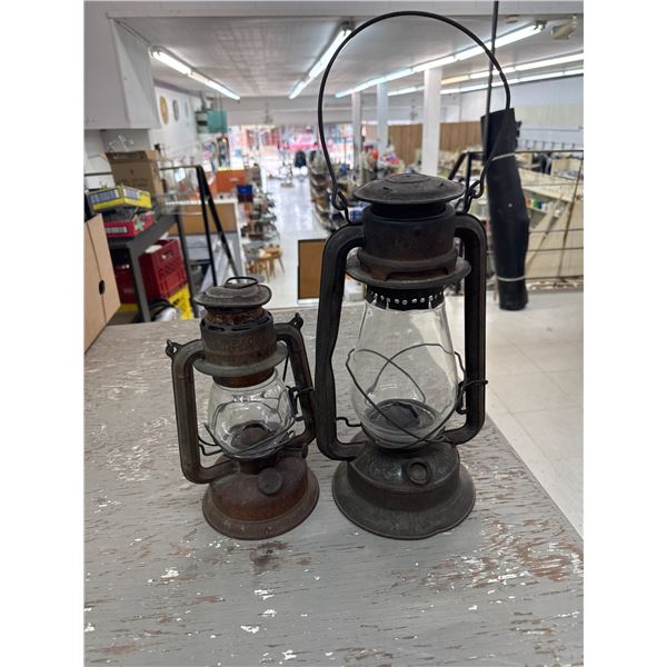 Two coal oil lamps