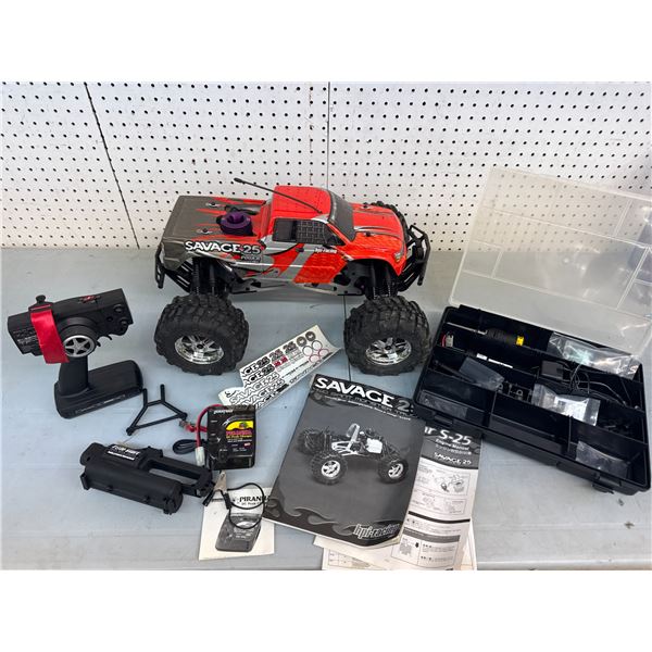 Gas powered remote controlled truck with roto start