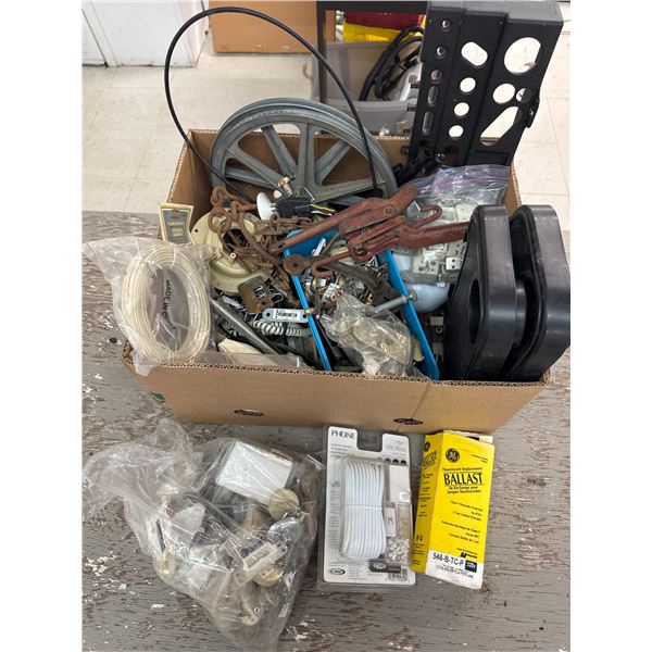 Box of assorted shop equipment
