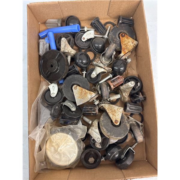 Tray of casters and wheels