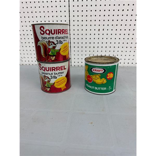 3 tin storage cans