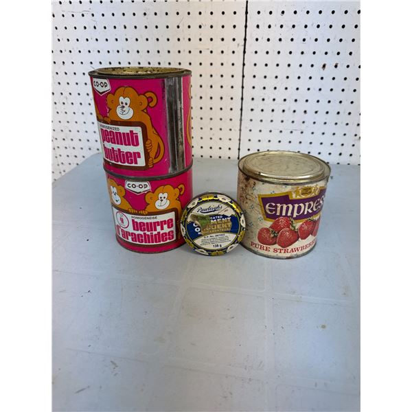 4 tin storage containers