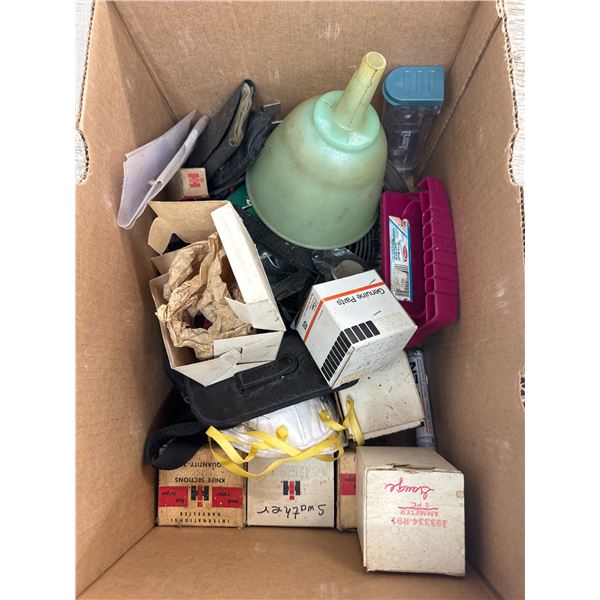 box of swather parts and etc