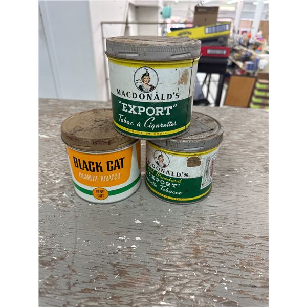 3 tobacco cans
