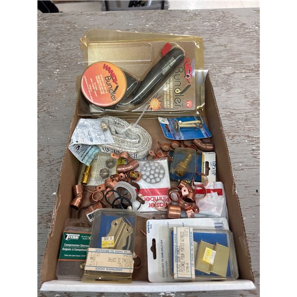 Selection of copper fittings and other