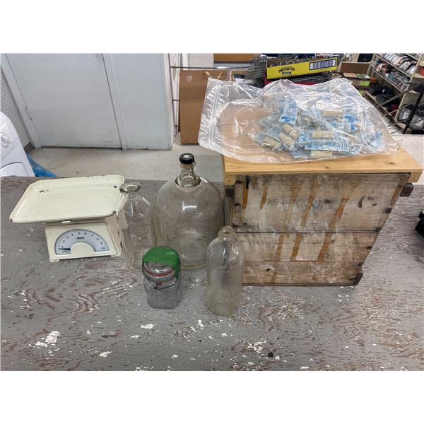 Scales, egg crate and extras