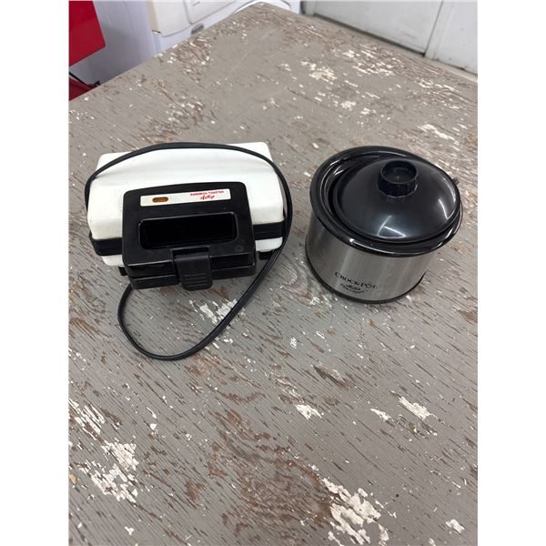 Mini crock pot and sandwich grill