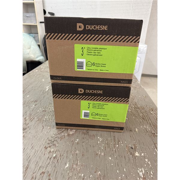 Two cases of 3" plastic cap nails